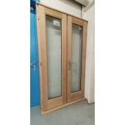 Wooden Timber Oak Rio French Doors Patio External Glazed 1190x2090mm