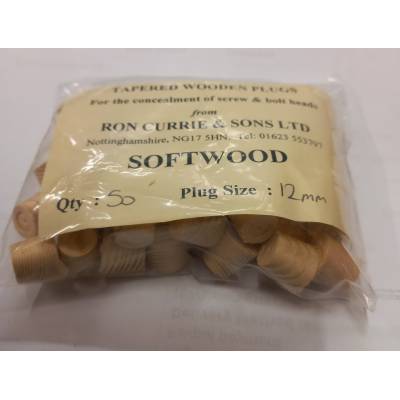 Pine Softwood Plug Pellet Timber 50 Pack 12mm Hole Tapered