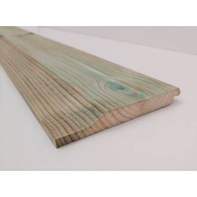Rebated Shiplap Timber Softwood Green Treated Shed Cladding Board 110x14mm  - Length: 