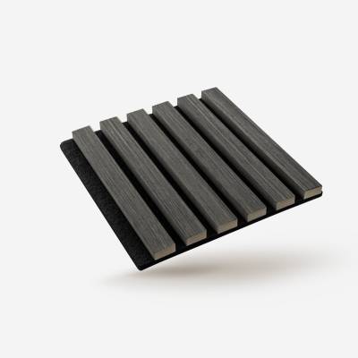 Acoustic Slat Wall Panelling Dark Grey Panel Cladding 2400x6...