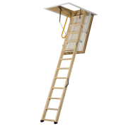 Luxfold Timber Loft Ladder 1190X690mm Folding Handrail Insulated Wooden White 