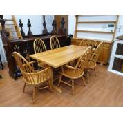 Dining Table Suite & Dresser in Solid Ash 6 Chairs and Plate Rack Timber Wooden