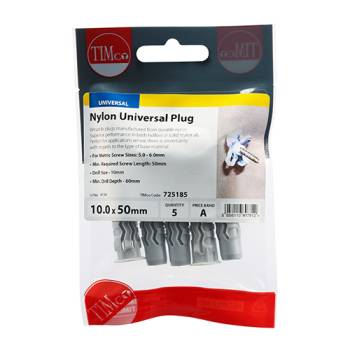 Nylon Universal Plugs 10.0 x 50