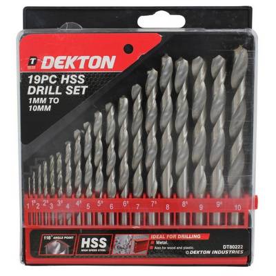 Dekton DT80222 HSS Drill Set 19pc 1mm - 10mm...