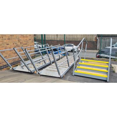Mezzanine Floor Stairs Staircase Industrial Metal Steel Boar...