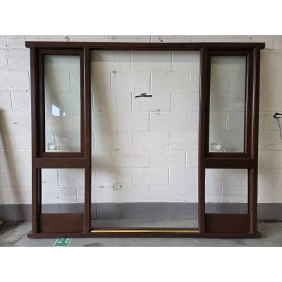 Sapele Hardwood Solid Door Frame Windows Part-Glazed 2415x20...