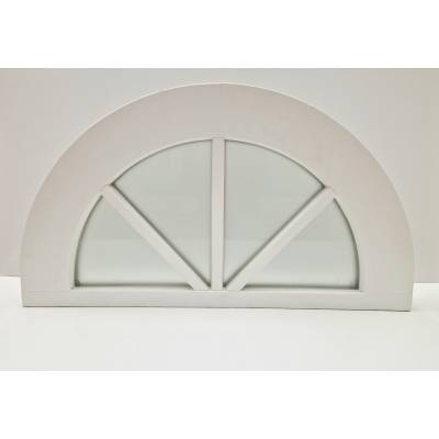 Wooden Timber Window Arched Glazed 877x492mm Frosted Glass F...