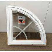 Timber Window Aluminium Clad & Wooden Glazed Glass 615x615mm Quarter Round AND23