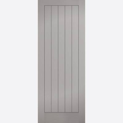 Grey Textured Vertical 5 Panel Internal Fire Door - Door Siz...