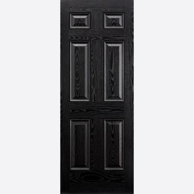Pre Finished GRP Colonial 6 Panel Black External Door - Door Size, HxW: 