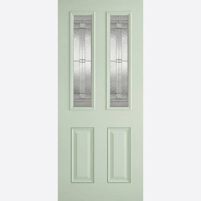 Pre Finished GRP Malton Green Glazed External Door - Door Si...