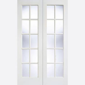 White Primed GTPSA Glazed Internal French Doors