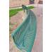 Large Green Curved Metal Bench 