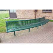 Bench Seat Garden Park Metal Outdoor Public Street Large Curved Green Outside