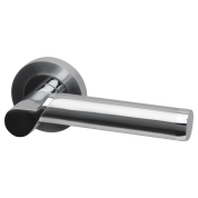 Enterprise Door Handle Pack Lever Round Rose Dual Finish Polished Satin Chrome 