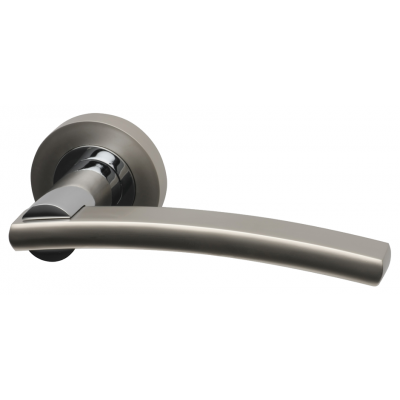 Opal Door Handle Lever Round Rose Dual Finish Polished Satin...