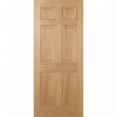 Pre-finished Oak Regency 6 Panel Internal Fire Door Wooden T...