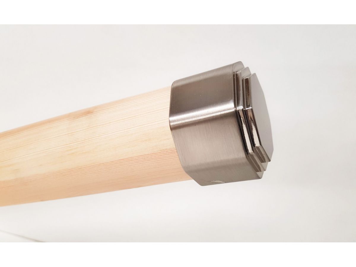 Octagonal Brushed Nickel Stair End Cap 54mm Round Handrail Mopstick RHR05BN