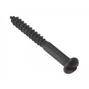 Wood Screw Round Head Screws Black Japanned Dome Slotted