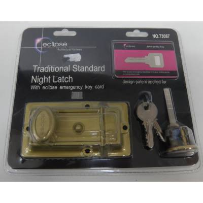 Night Latch Traditional Standard Emergency Key Card Gold Bra...