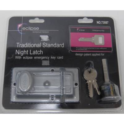 Night Latch Traditional Standard  Emergency Key Card Silver ...
