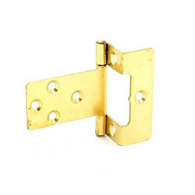 Brass Plated Cranked Flush Hinges Pair Door Cupboard Cabinet...