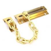 Brass Door Chain Polished Lock Security Slide Guard Restriction Home 80mm 