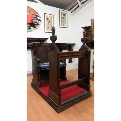 Victorian Bishop's Oak Combined Chair Pew Book Stand Solid W...