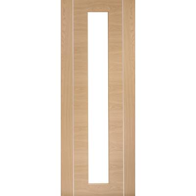 Pre-finished Forli Oak With Clear Glass Internal Door Wooden Timber  - Door Size, HxW: 