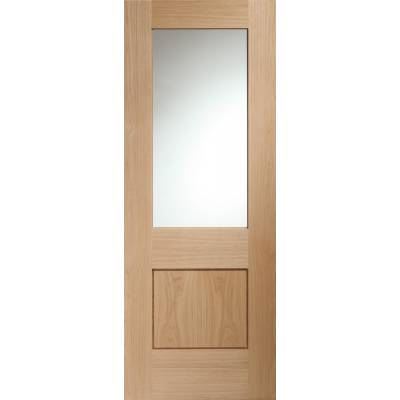 Oak Piacenza With Clear Glass Internal Door Wooden Timber ...