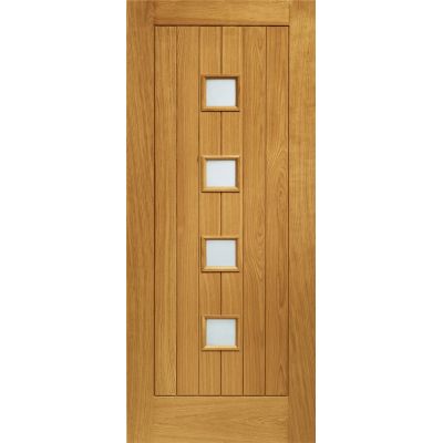 Pre Finished Oak Siena Glazed External Door Wooden Timber 