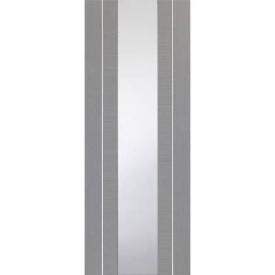 Pre-finished Forli Dark Grey With Clear Glass Internal Door Wooden Timber - Door Size, HxW: 