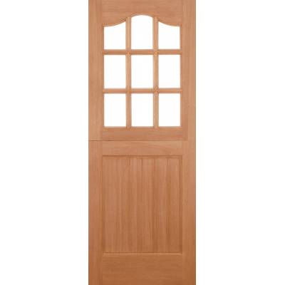 Hardwood Stable 9L External Door Wooden Timber Clear Double Glazed  - Door Size, HxW: 