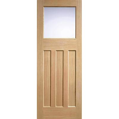 Oak DX 30's Style Glazed Internal Door Wooden Timber - Door Size, HxW: 