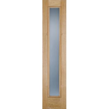 Oak Frosted Sidelight External Door