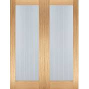 Oak Mexicano Pattern 10 Glazed Pairs Internal Door Wooden Timber