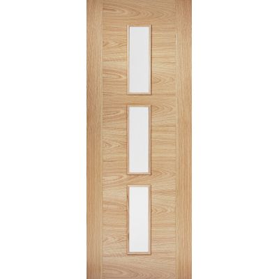 Pre-finished Oak Sofia Glazed Internal Door Wooden Timber - ...