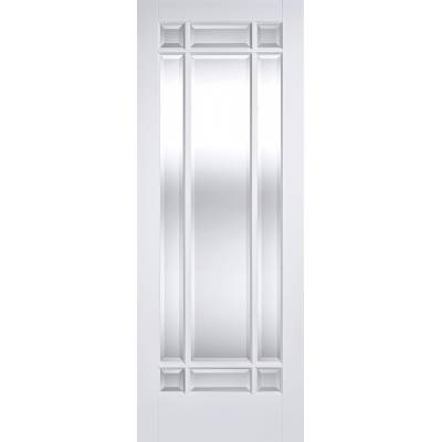 White Primed Manhattan Glazed Internal Door Wooden Timber - Door Size, HxW: 