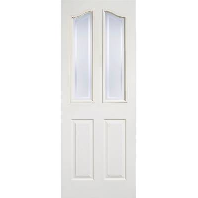 White Textured Mayfair Glazed Internal Wooden Timber - Door ...