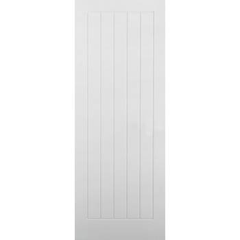 White Textured Vertical 5 Panel Fire Door