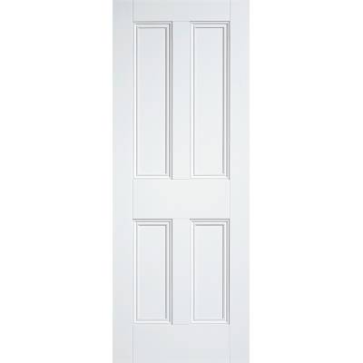 White Primed Nostalgia 4 Panel Internal Door Wooden Timber - Door Size, HxW: 