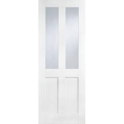White Primed London Glazed Internal Door Wooden Timber - Doo...