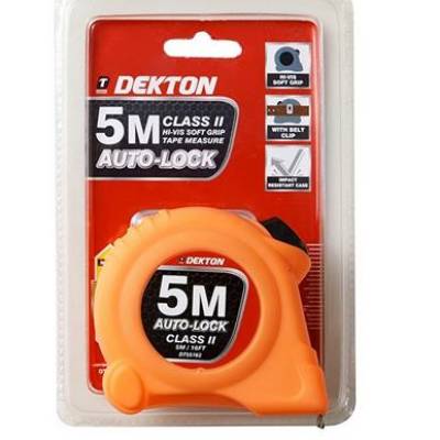Dekton Soft Grip Auto Lock Tape Measure 5m...