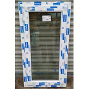 White Plastic uPVC Window Double Glazed PW110 615 x 1175mm Plain Casement