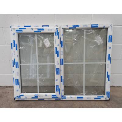 White Plastic uPVC Window Double Glazed PW024 1228x944mm Cot...