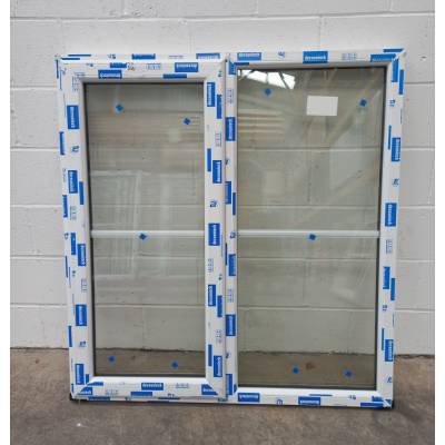 White Plastic uPVC Window Double Glazed PW037 1174x1244mm Centre Bar