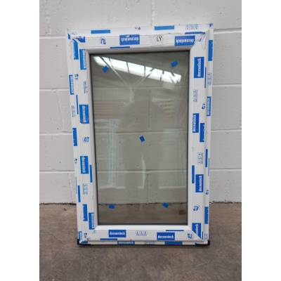 White Plastic uPVC Window Double Glazed PW050 604x944mm Plai...
