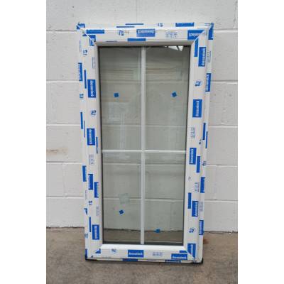 White Plastic uPVC Window Double Glazed PW058 604x1145mm Cot...