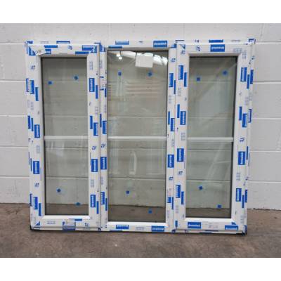 White Plastic uPVC Window Double Glazed PW062 1320x1145mm Ce...
