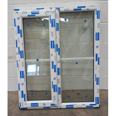 White Plastic uPVC Window Double Glazed PW066 896x1095mm Cen...